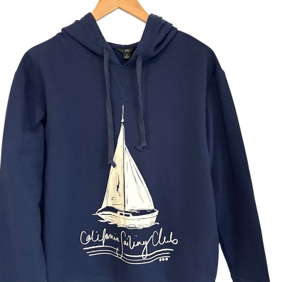 J Crew Womens Vintage Sailing Club Hoodie Sweatshirt Sz Small Navy Blue L0541 - Picture 4 of 7